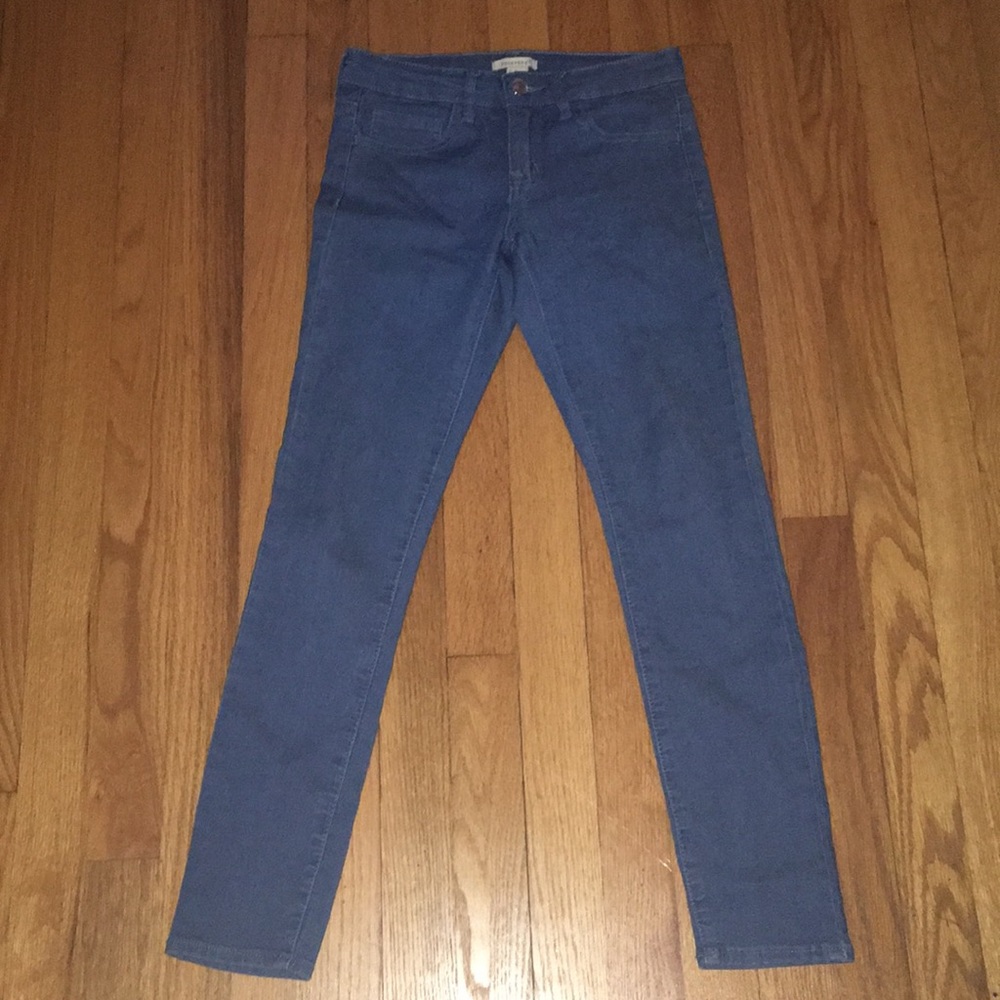low waist blue jeans